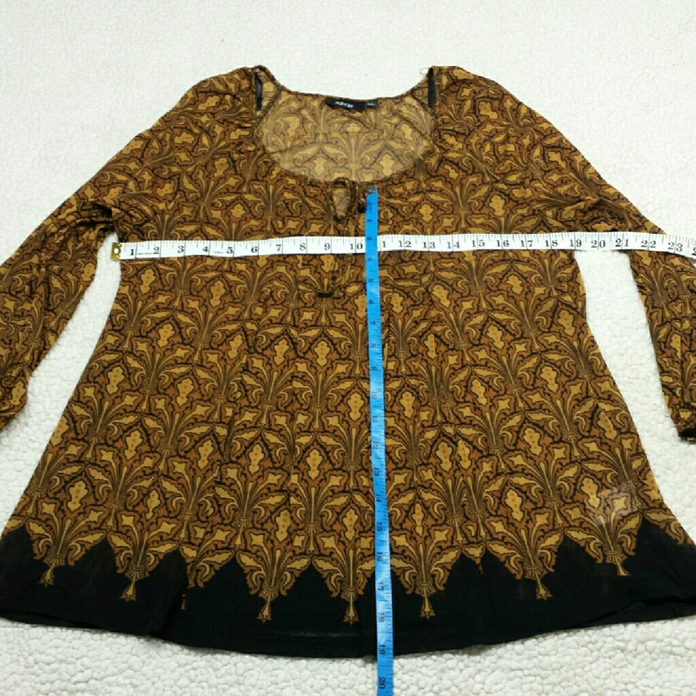 APT. 9 boho blouse size S brown tones with black - Picture 3 of 4